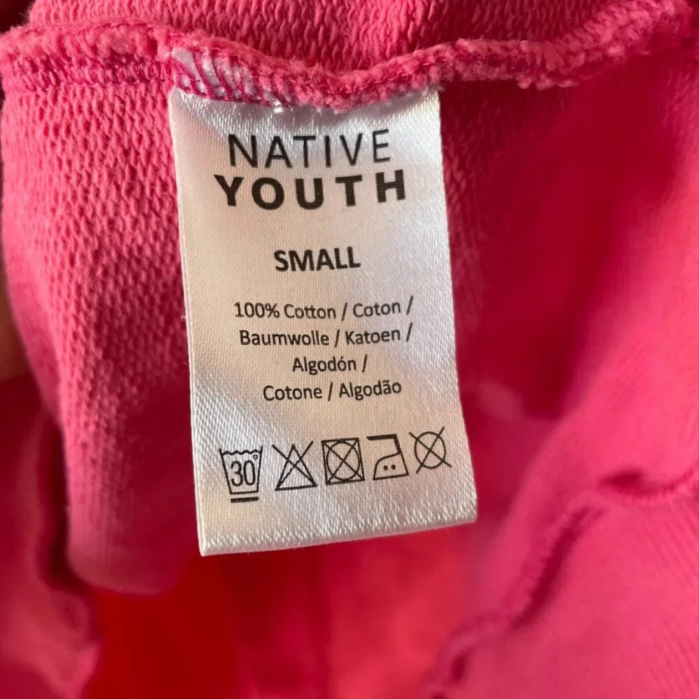 Native Youth Peanuts Snoopy Surfer Relaxed Sweatshirt Sweater Pink Size Small - Picture 7 of 7